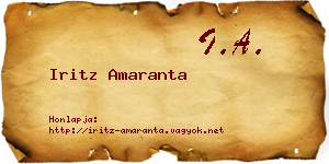 Iritz Amaranta névjegykártya